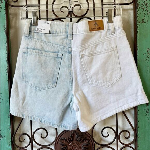 Flying Angel two toned denim shorts size 27/5 NWT. - Picture 4 of 6